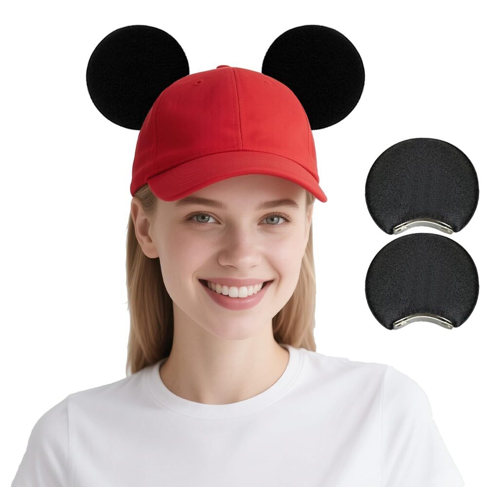 6507 Magnetic Mouse Ears for Hats Small Size – Black Removable Costume